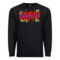 Black Chingona with roses Premium Sweatshirt - AdoDesignShop