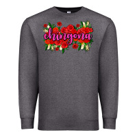 Charcoal Heather Chingona with roses Premium Sweatshirt - AdoDesignShop