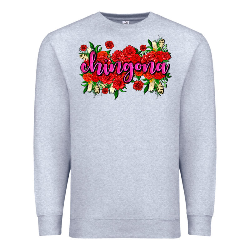 Chingona With Roses Premium Sweatshirt by AdoDesignShop | Teevron
