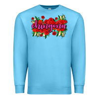 Ocean Blue Chingona with roses Premium Sweatshirt - AdoDesignShop