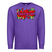 Purple Chingona with roses Premium Sweatshirt - AdoDesignShop