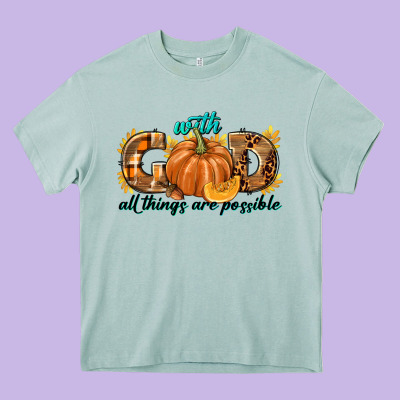With God All Things Are Possible Heavy Core Tee Designed By Texasbilliewilder