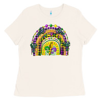 Bone mardi gras rainbow and fleur de lis Ladies Tee - CowGirlArtShop