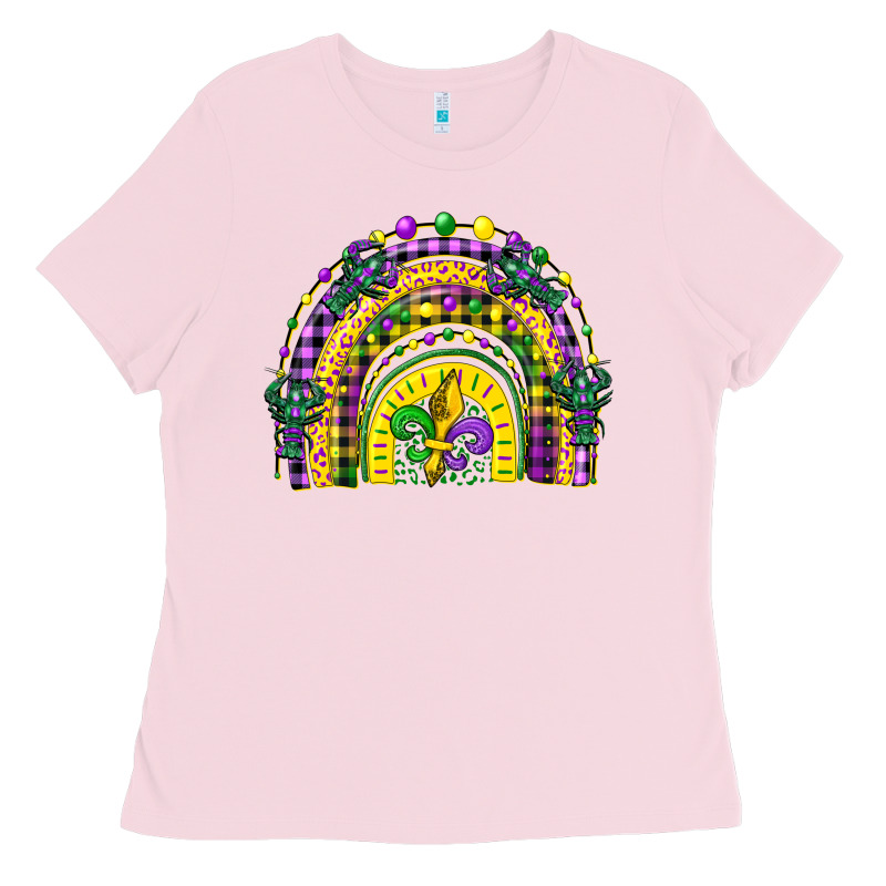 Mardi Gras Rainbow And Fleur De Lis Ladies Tee by CowGirlArtShop | Teevron