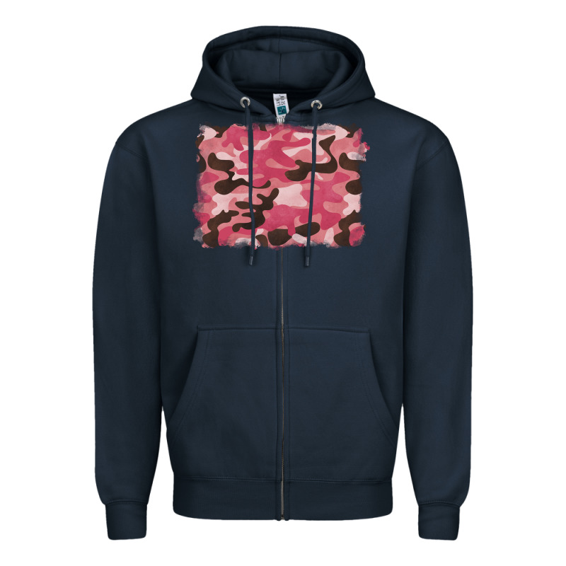 Pink Camouflage Background Zipper Hoodie by BarkalooDesign | Teevron