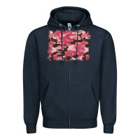 Navy pink camouflage background Zipper Hoodie - BarkalooDesign