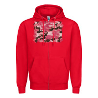 Red pink camouflage background Zipper Hoodie - BarkalooDesign