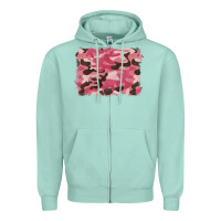 Seafoam pink camouflage background Zipper Hoodie - BarkalooDesign