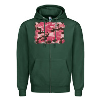 Sports Green pink camouflage background Zipper Hoodie - BarkalooDesign