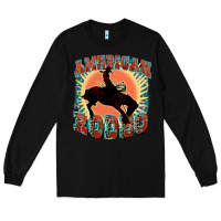 Black American rodeo Long Sleeve Tee - FaDigitalArtStudio