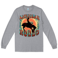 Heather Grey American rodeo Long Sleeve Tee - FaDigitalArtStudio