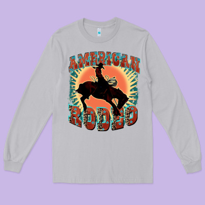 American Rodeo Long Sleeve Tee Designed By Fadigitalartstudio