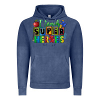 Vintage Denim I teach super heroes Vintage Hoodie - FaDigitalArtStudio