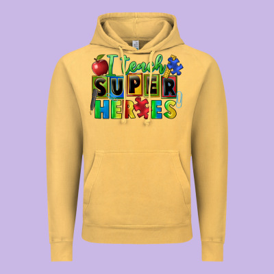 I Teach Super Heroes Vintage Hoodie Designed By Fadigitalartstudio