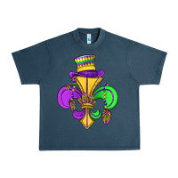 Midnight Navy fleur de lis Urban Heavy Tee - OliviaCreatesArt