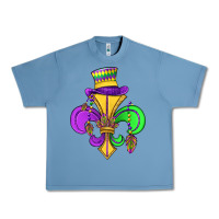 Pebble Blue fleur de lis Urban Heavy Tee - OliviaCreatesArt