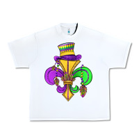 White fleur de lis Urban Heavy Tee - OliviaCreatesArt