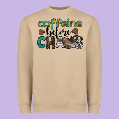 Western Caffeine Before Chaos Heavyweight Sweatshirt Designed By Barkaloodesign