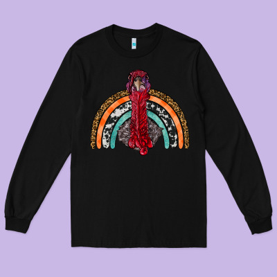 Thanksgiving Turkey Rainbow Long Sleeve Tee Designed By Ranaportraitstore