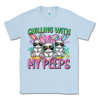 Dusty Blue chilling with my peeps easter bunnies cowgirl cowg Classic Tee - CowGirlArtShop