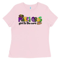 Bubblegum Pink mardi gras girl to the core Ladies Tee - CowGirlArtShop