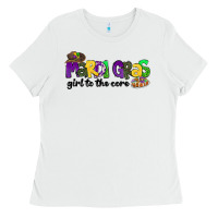 White mardi gras girl to the core Ladies Tee - CowGirlArtShop
