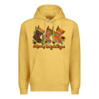 Antique Gold western Christmas Premium Hoodie - CowhideDigitalArt