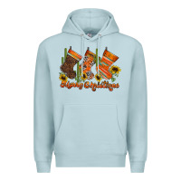Blue Mist western Christmas Premium Hoodie - CowhideDigitalArt