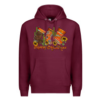 Burgundy western Christmas Premium Hoodie - CowhideDigitalArt