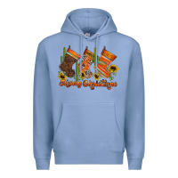 Colony Blue western Christmas Premium Hoodie - CowhideDigitalArt