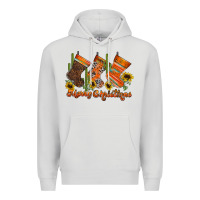 Dove Grey western Christmas Premium Hoodie - CowhideDigitalArt