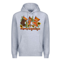 Heather Grey western Christmas Premium Hoodie - CowhideDigitalArt