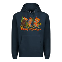 Navy western Christmas Premium Hoodie - CowhideDigitalArt