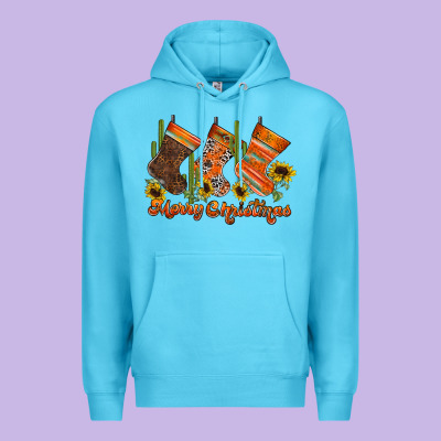 Western Christmas Premium Hoodie Designed By Cowhidedigitalart