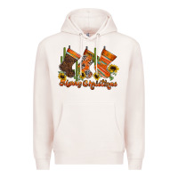 Pale Pink western Christmas Premium Hoodie - CowhideDigitalArt