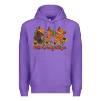 Purple western Christmas Premium Hoodie - CowhideDigitalArt