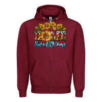 Burgundy home sweet home sunflower Zipper Hoodie - BarkalooDesign
