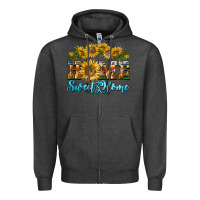 Charcoal Heather home sweet home sunflower Zipper Hoodie - BarkalooDesign