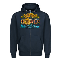 Navy home sweet home sunflower Zipper Hoodie - BarkalooDesign