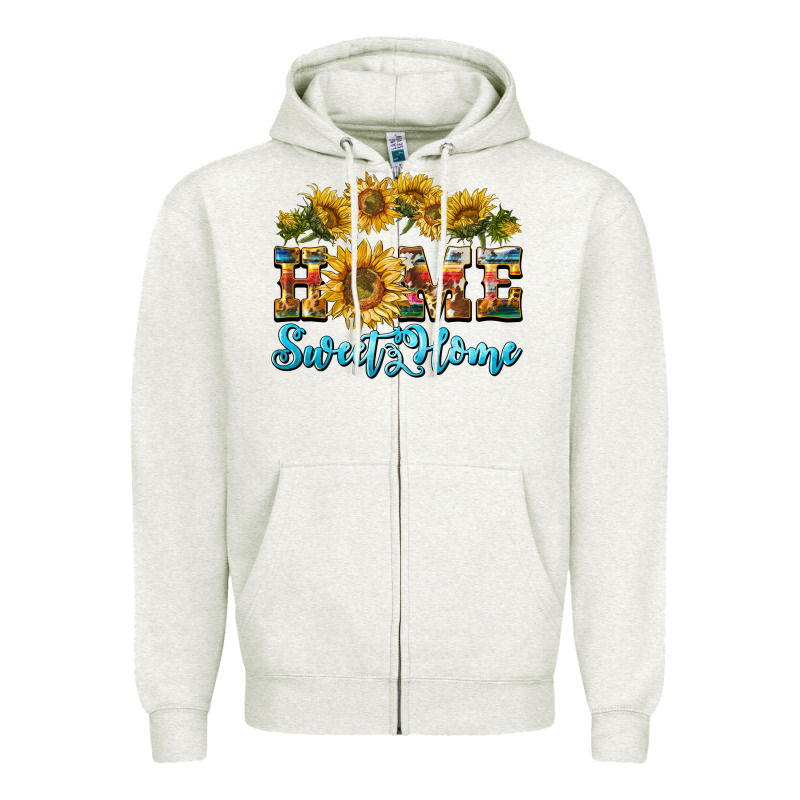 Home Sweet Home Sunflower Zipper Hoodie by BarkalooDesign | Teevron