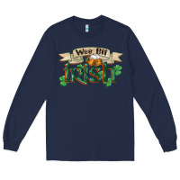 Navy wee bit irish st patricks day Long Sleeve Tee - FaDigitalArtStudio
