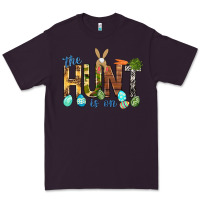 Plum The hunt is on with eggs Easter Day Premium Tee - HowdyJamesFarm
