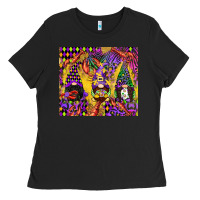 Black mardi gras gnome Ladies Tee - CowGirlArtShop