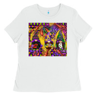 White mardi gras gnome Ladies Tee - CowGirlArtShop