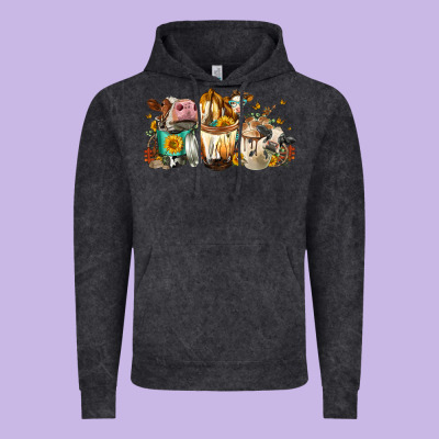 Cows And Coffee Vintage Hoodie Designed By Fadigitalartstudio