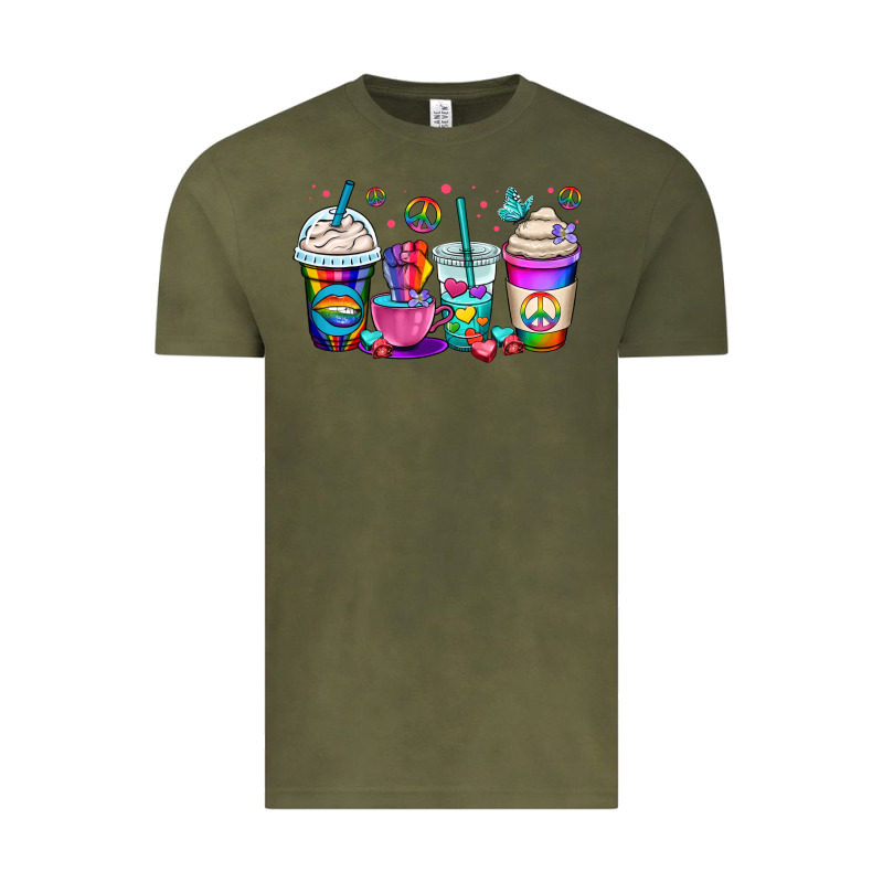 Pride Lgbtq Coffee Cups Vintage Tee by OliviaCreatesArt | Teevron