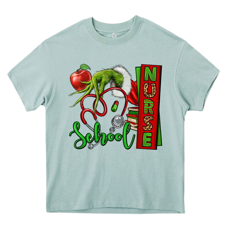 Christmas Character Nurse Heavy Core Tee by NancyCooperArtShop | Teevron