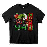 Black Christmas Character Nurse Heavy Core Tee - NancyCooperArtShop