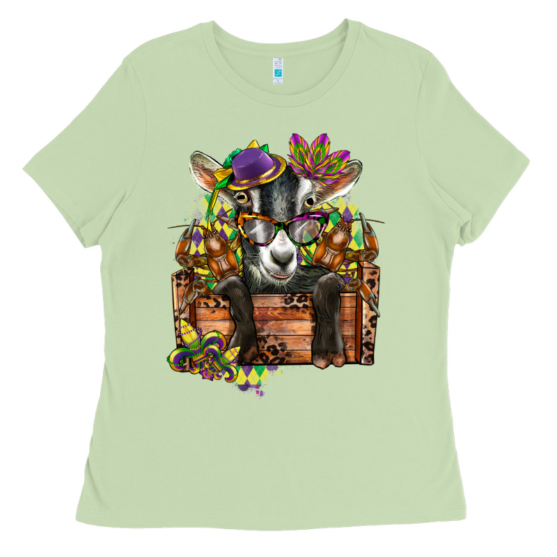 Mardi Gras Goat Ladies Tee by CowGirlArtShop | Teevron