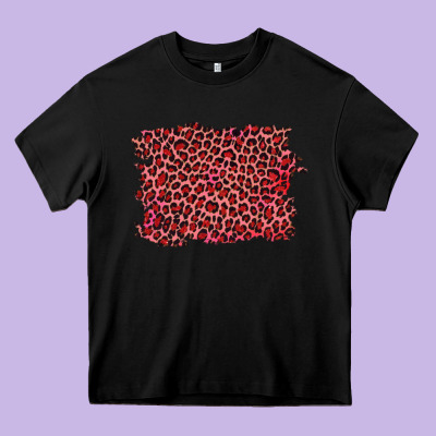 Pink Leopard Background Heavy Core Tee Designed By Ranaportraitstore